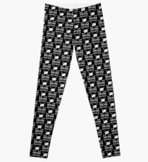 Cool, Bold Hockey Mom Logo Gifts - White on Black Items Leggings