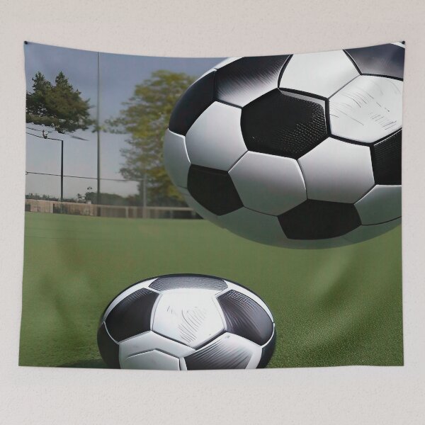 Item preview, Sports Dual Soccer Balls on Soccer Field designed and sold by deniselynnimage.