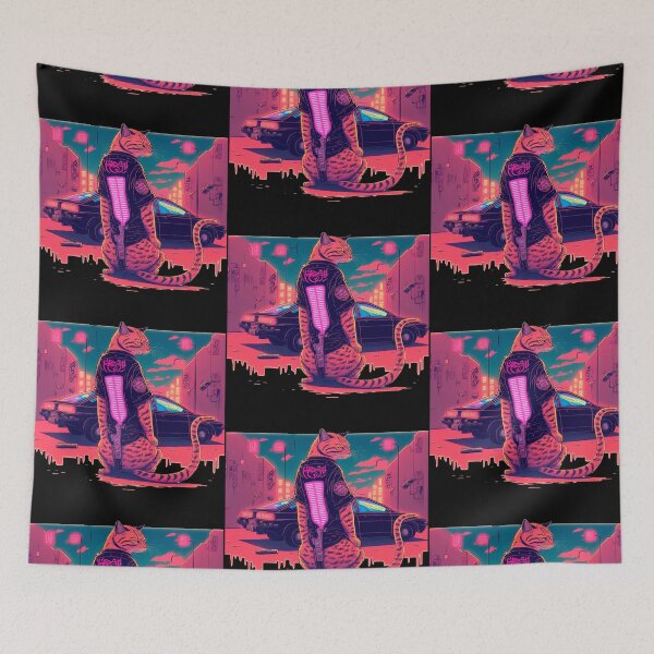 Item preview, Synthwave Cat 2 designed and sold by TheSamuraiCat.
