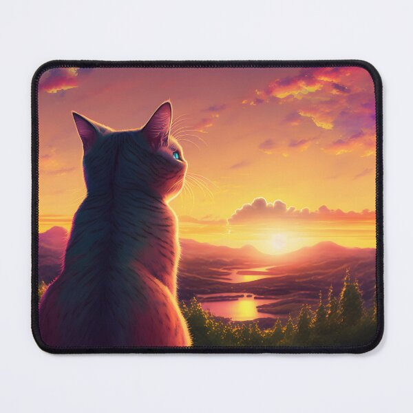 Item preview, Cat Looking At Sunset designed and sold by TheBaconStudio.