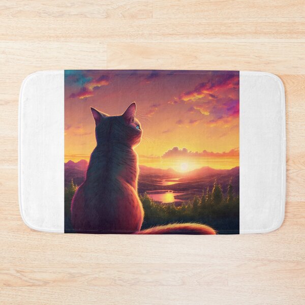 Item preview, Cat Looking At Sunset designed and sold by TheBaconStudio.