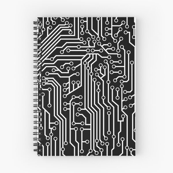 Item preview, Modern Black and White Cybernetic Circuit Board Pattern designed and sold by bexilla.