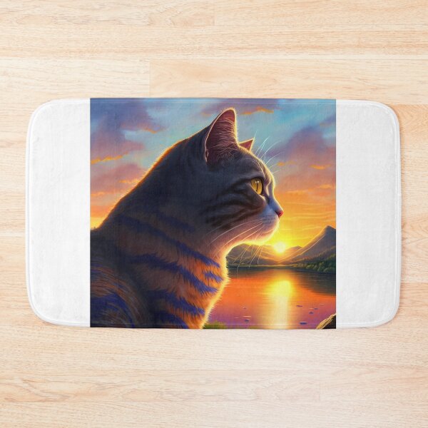 Item preview, Cat Looking At Sunset designed and sold by TheBaconStudio.