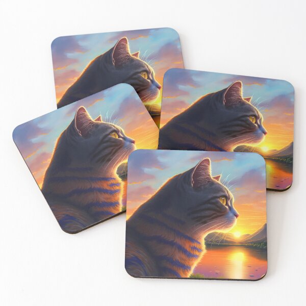 Item preview, Cat Looking At Sunset designed and sold by TheBaconStudio.
