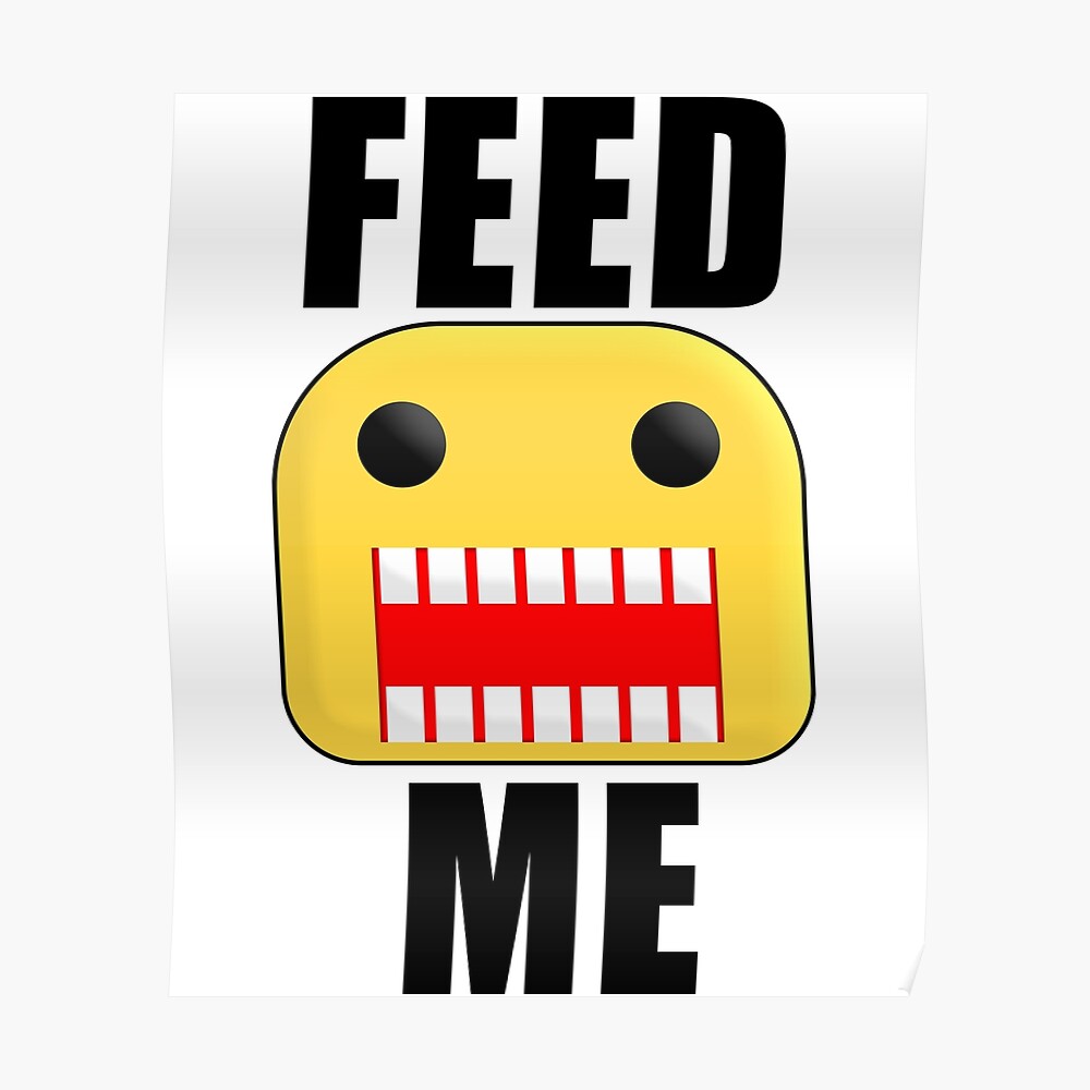 Roblox Feed Me Giant Noob Sticker By Jenr8d Designs Redbubble - roblox noob heads tapestry by jenr8d designs redbubble