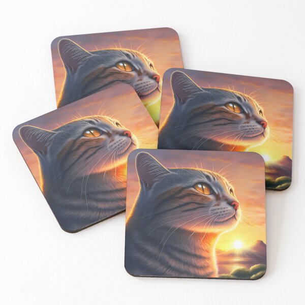 Item preview, Cat Looking At Sunset designed and sold by TheBaconStudio.