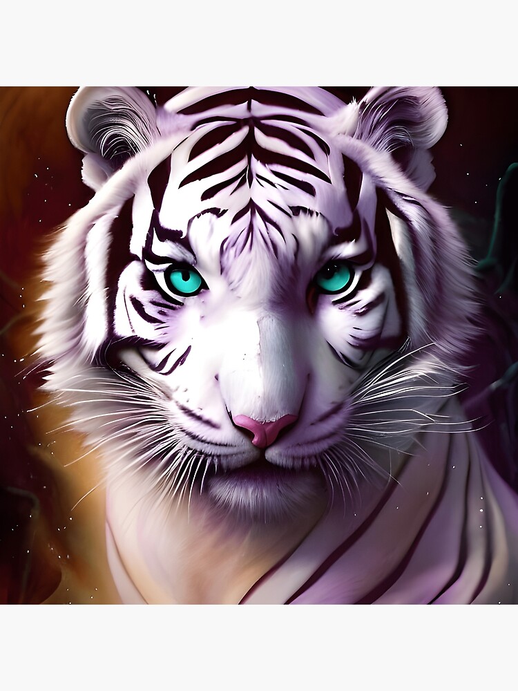 Photo & Art Print Face to face with white bengal tiger