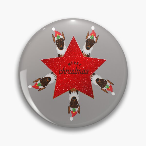 Item preview, Red Star with Merry Christmas Sign and Santa Dobermann Dog designed and sold by SeasonalDogs.