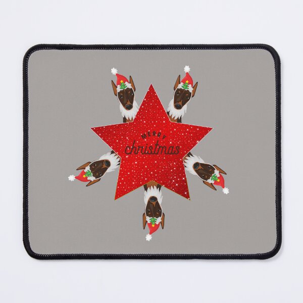 Item preview, Red Star with Merry Christmas Sign and Santa Dobermann Dog designed and sold by SeasonalDogs.