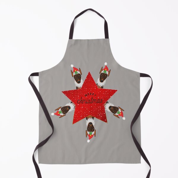 Item preview, Red Star with Merry Christmas Sign and Santa Dobermann Dog designed and sold by SeasonalDogs.