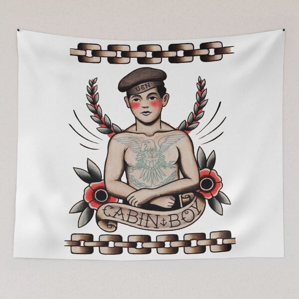 Item preview, Traditional Fighter Cabin Boy Tattoo designed and sold by Cesar Caligula.