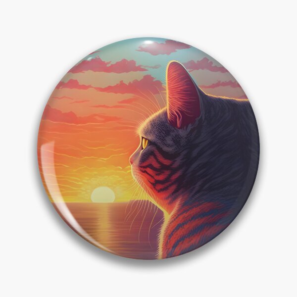 Item preview, Cat Looking At Sunset designed and sold by TheBaconStudio.