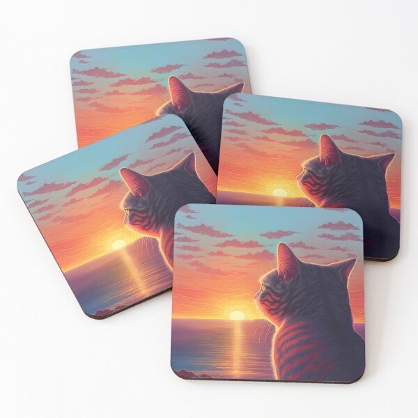 Item preview, Cat Looking At Sunset designed and sold by TheBaconStudio.