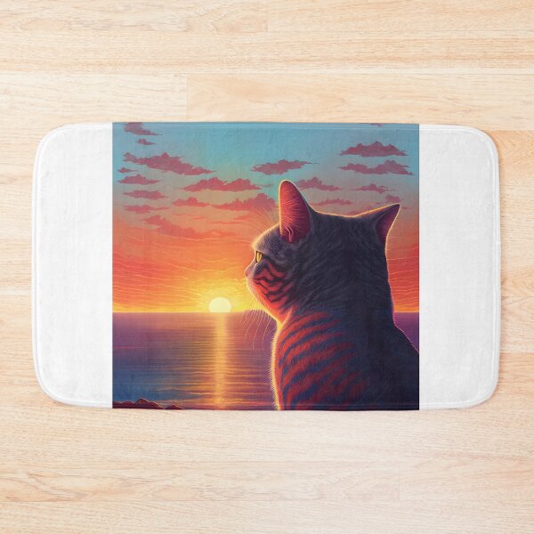 Item preview, Cat Looking At Sunset designed and sold by TheBaconStudio.