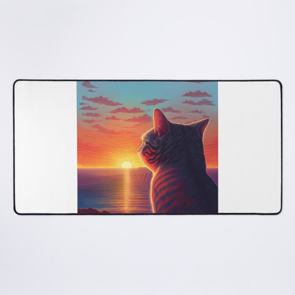 Item preview, Cat Looking At Sunset designed and sold by TheBaconStudio.