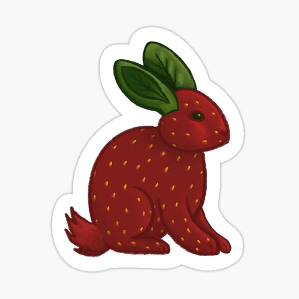 "Strawberry Bunny" Sticker For Sale By GriffonCo | Redbubble