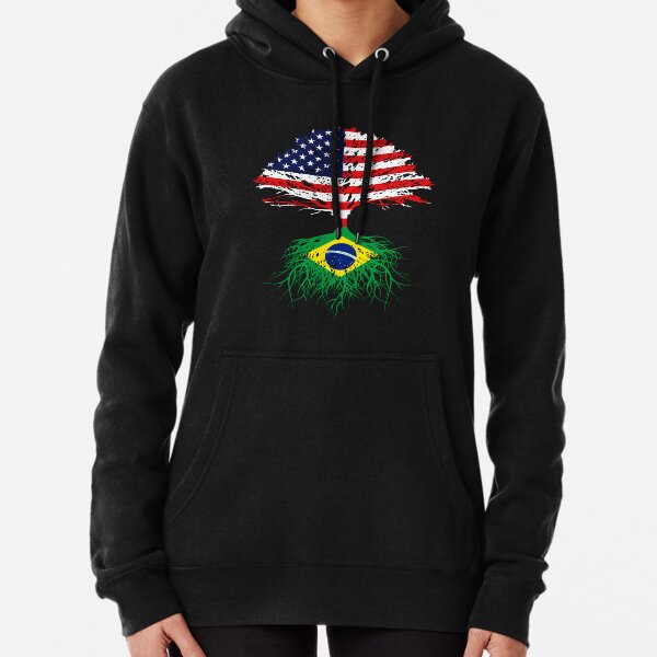 Brazil American Flag Men's Winter Zip-Up Hoodie Sweatshirt Warm