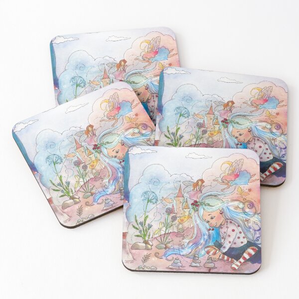 Item preview, Whimsical Fairies and Nature Play, Unique Watercolor Playful Art  designed and sold by BohemiWANDERS.