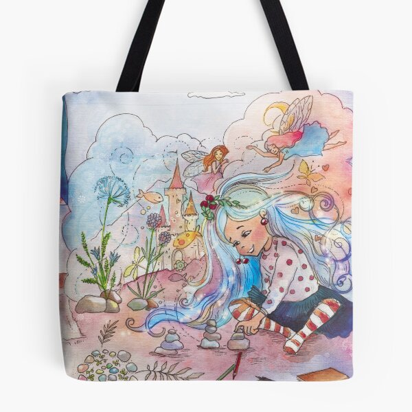 Item preview, Whimsical Fairies and Nature Play, Unique Watercolor Playful Art  designed and sold by BohemiWANDERS.