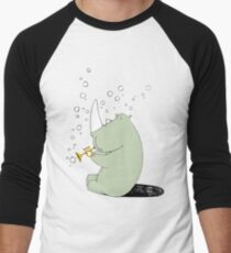 Rhino Blowing Bubbles Men's Baseball ¾ T-Shirt