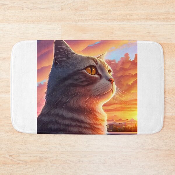 Item preview, Cat Looking At Sunset designed and sold by TheBaconStudio.