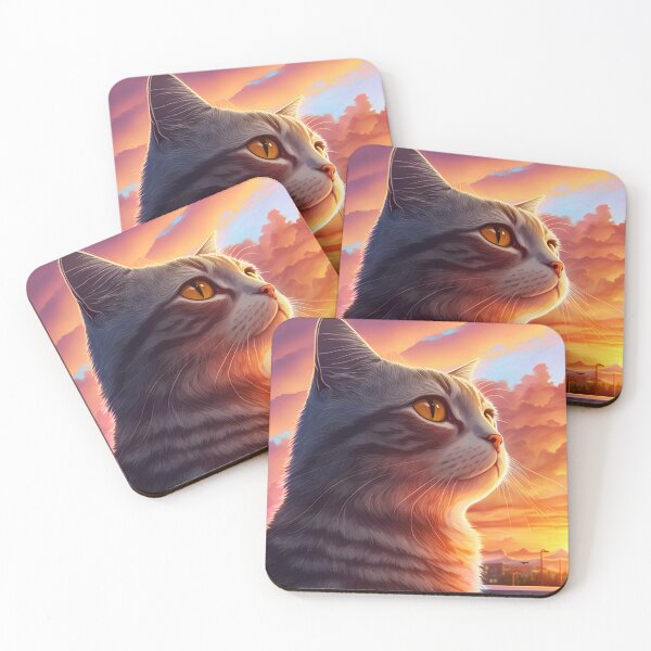 Item preview, Cat Looking At Sunset designed and sold by TheBaconStudio.