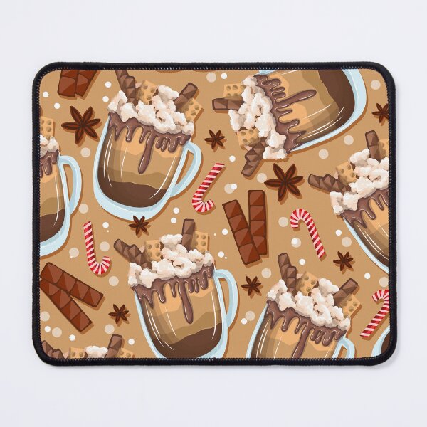 Item preview, Cute Christmas Hot Chocolate Pastel Brown Pattern designed and sold by RepublicOfFire.