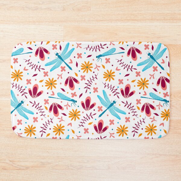 Item preview, Blue Dragonfly and Floral Pattern  designed and sold by dKarthdesign.