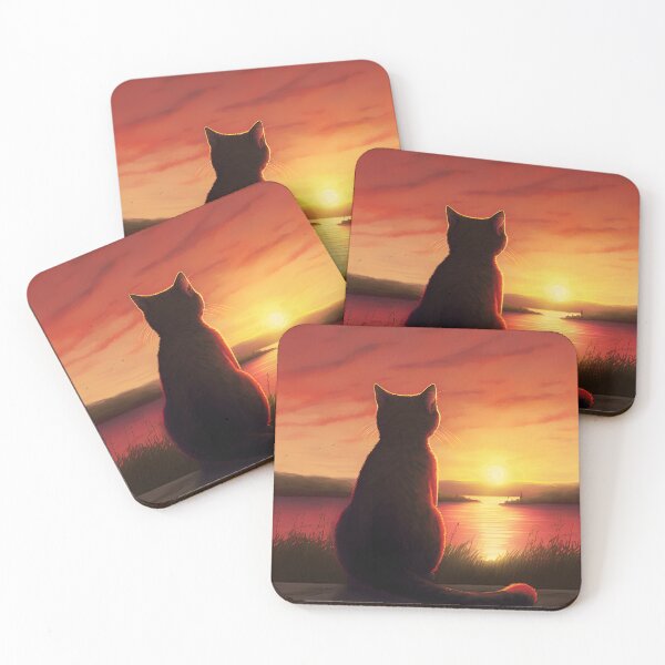 Item preview, Cat Looking At Sunset designed and sold by TheBaconStudio.