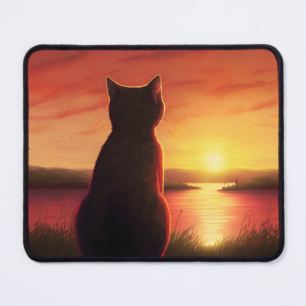 Item preview, Cat Looking At Sunset designed and sold by TheBaconStudio.