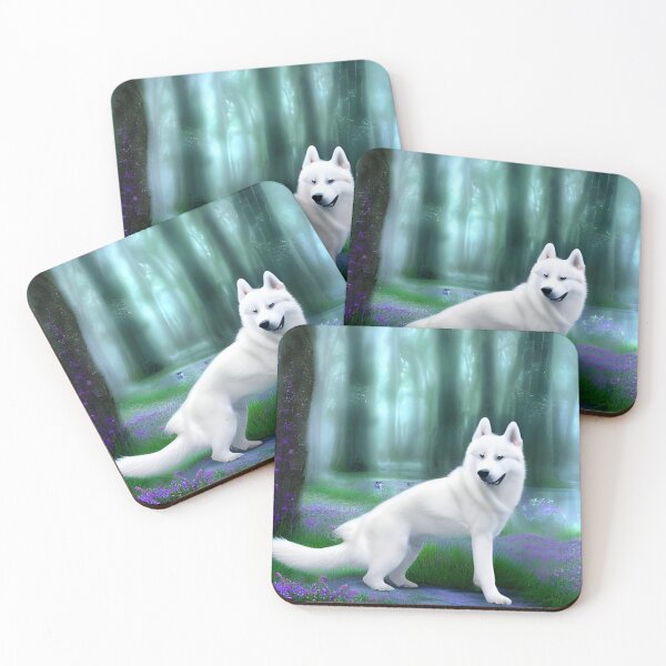 Item preview, White siberian husky designed and sold by The Love Quill.