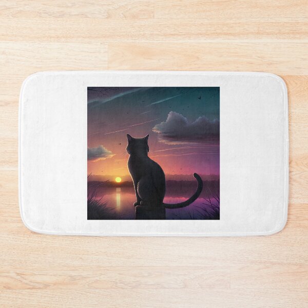 Item preview, Cat Looking At Sunset designed and sold by TheBaconStudio.