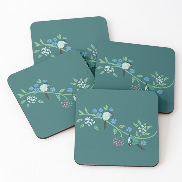 Item preview, Turquoise green cheek conures - vignette designed and sold by selfproclaimd.