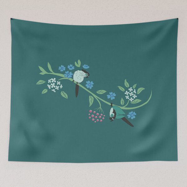 Item preview, Turquoise green cheek conures - vignette designed and sold by selfproclaimd.