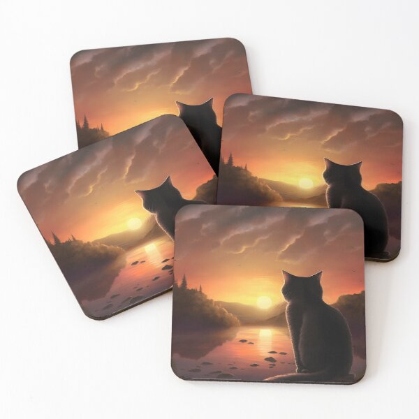 Item preview, Cat Looking At Sunset designed and sold by TheBaconStudio.