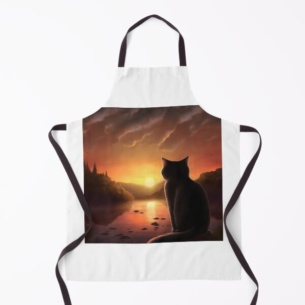 Item preview, Cat Looking At Sunset designed and sold by TheBaconStudio.