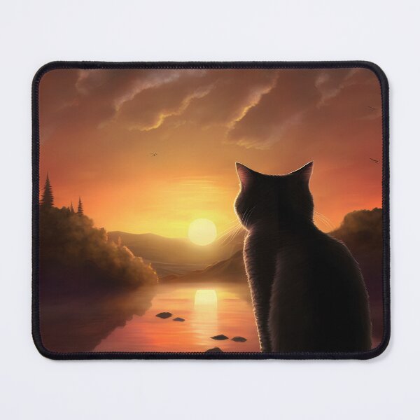 Item preview, Cat Looking At Sunset designed and sold by TheBaconStudio.