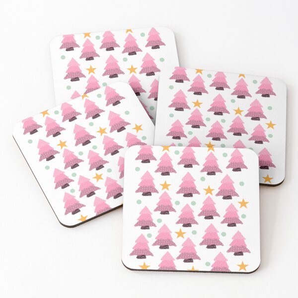 Item preview, Christmas Tree Pink Twinkle Stars Pattern designed and sold by Carmen Gomez.