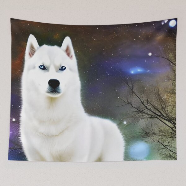 Item preview, White siberian husky designed and sold by The Love Quill.