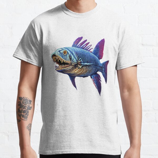 Coelacanth Prehistoric Fish Kids T-Shirt  Fósil viviente, Gris azulado,  Color gris azulado