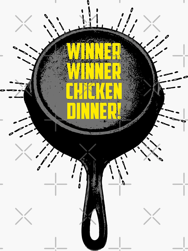 Winner Winner Chicken Dinner Men's T-Shirt Skillet Funny