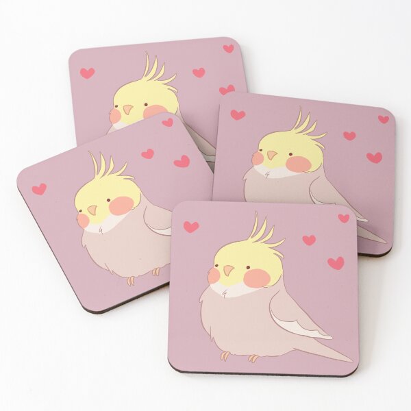 Aperçu de l'œuvre Oiseaux calopsittes mignons - illustrations de perroquet calopsitte de dessin animé créée et vendue par Yarafantasyart.