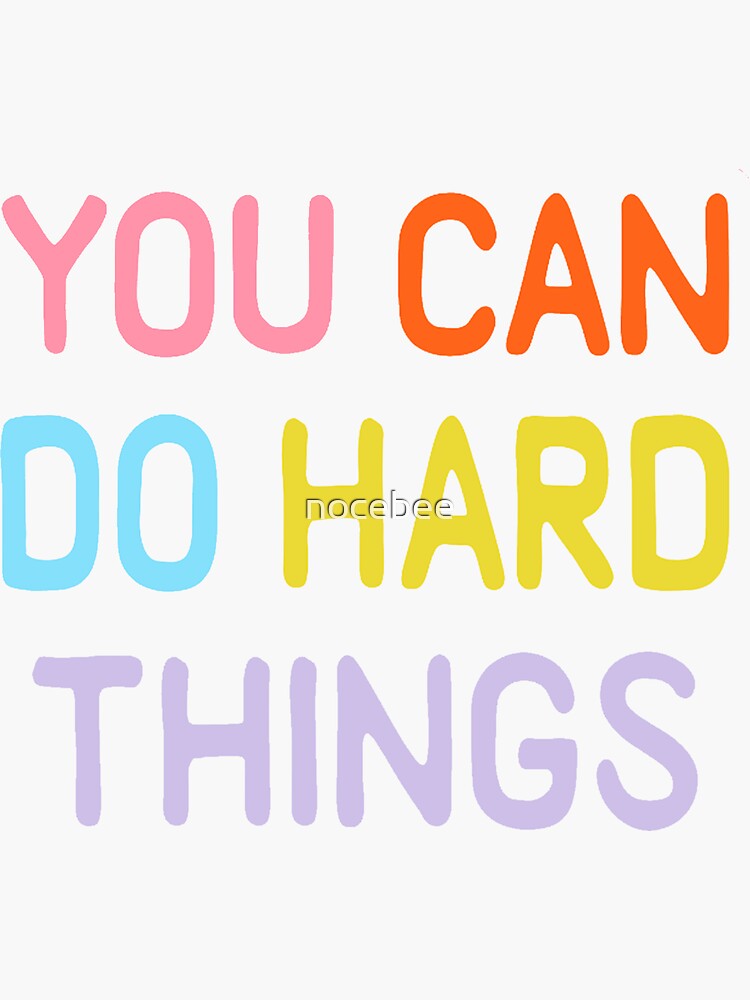 I Can Do Hard Things, Printable Wall Art, Inspirational Quote, Rainbow Print, Work Hard Print, Family Theme Print, Back to School Print