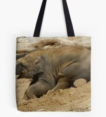 Baby elephant having fun Tote Bag