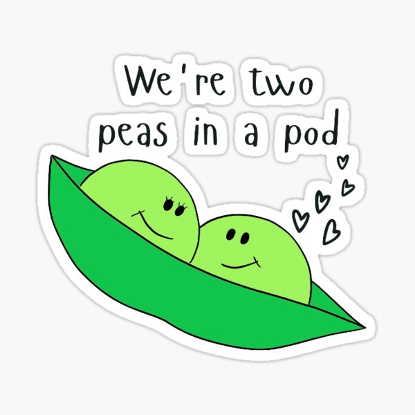 "Peas in a pod" Sticker for Sale by A2B2crafts Redbubble