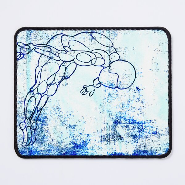 Item preview, Vintage Diver Art, Blue Print of Springboard Diving designed and sold by danceink.