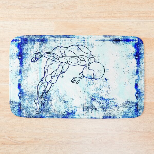 Item preview, Vintage Diver Art, Blue Print of Springboard Diving designed and sold by danceink.