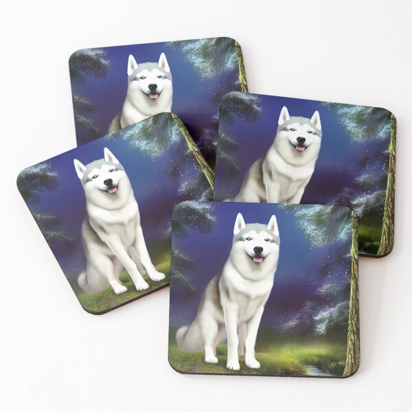 Item preview, White siberian husky designed and sold by The Love Quill.
