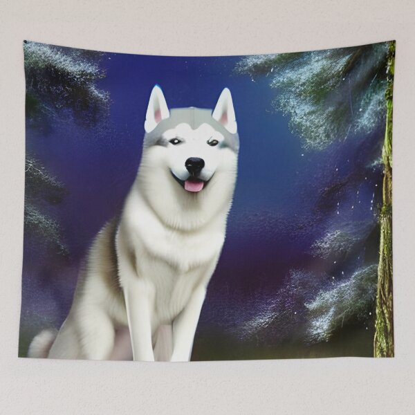 Item preview, White siberian husky designed and sold by The Love Quill.