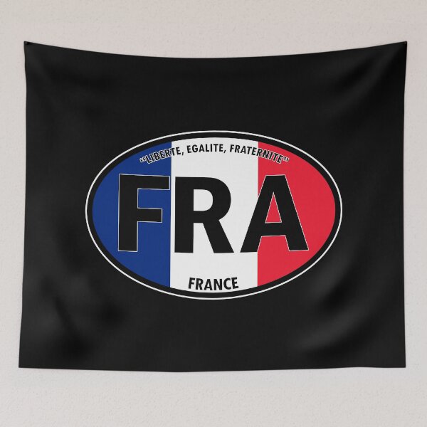 Item preview, FRA - France “Liberté, Egalité, Fraternité” or "Liberty, Equality, Fraternity" Oval Travel Bumper Sticker for your Car or Luggage.  designed and sold by BBTravels.